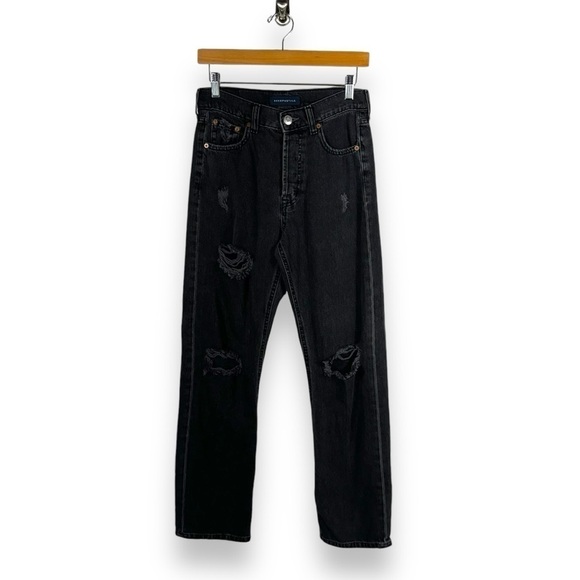 4 for $40 SALE! Aeropostale High-Rise Distressed 90s Baggy Jean, Black, Size 2R - Picture 2 of 13